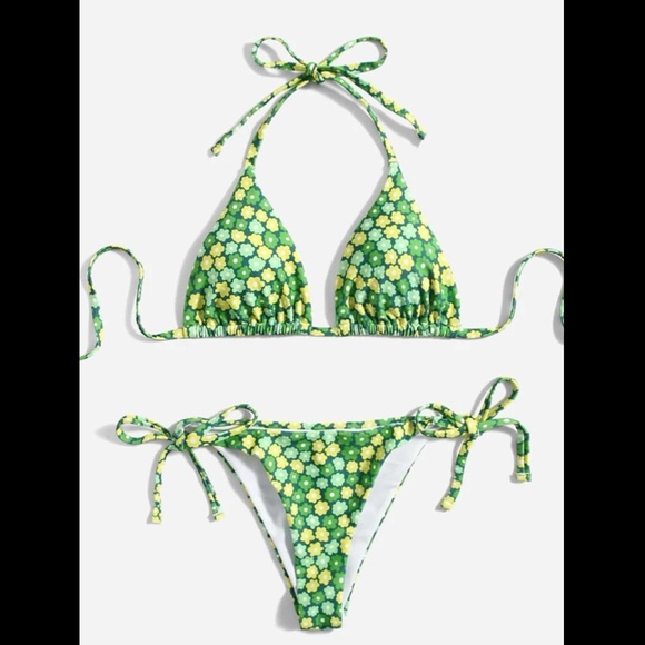 Other - Lime Green & Yellow, Flower, Bikini Set